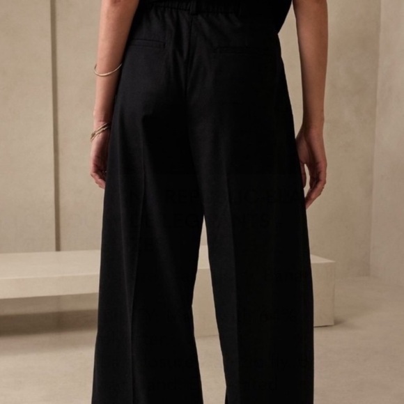 BANANA REPUBLIC BLACK LOULOU WIDE LEG PANTS - SIZE 12 - Picture 4 of 5